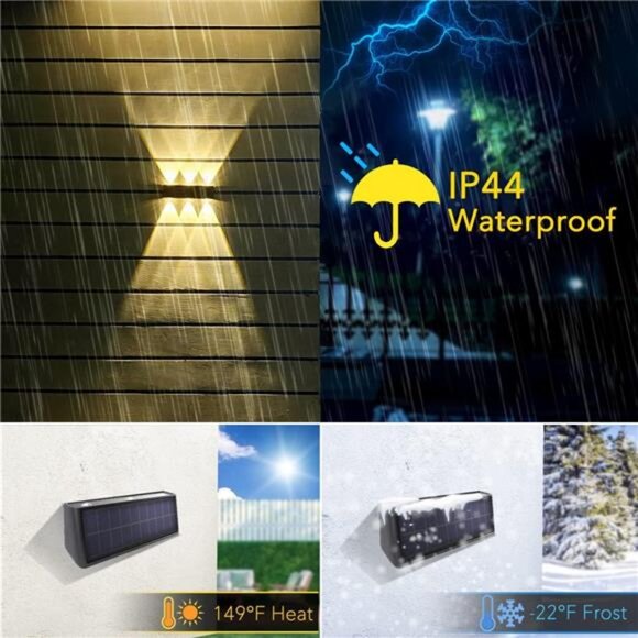 Solar Lights Outdoor Waterproof 3000K Warm Waterproof Aluminum Dusk to Dawn - Picture 6 of 7